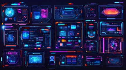 Discover sleek digital hologram windows and gaming menus that elevate interface aesthetics.