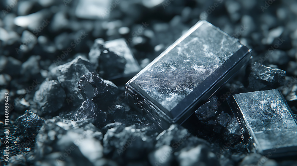 Aufkleber visual representation of lithium ion battery mineral compounds for lithium mining concept, concept l