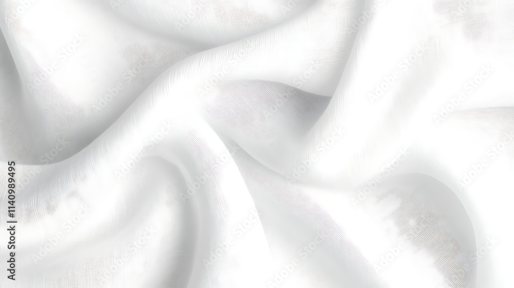Poster seamless subtle white linen textile white background texture overlay, abstract cloth fabric grayscal