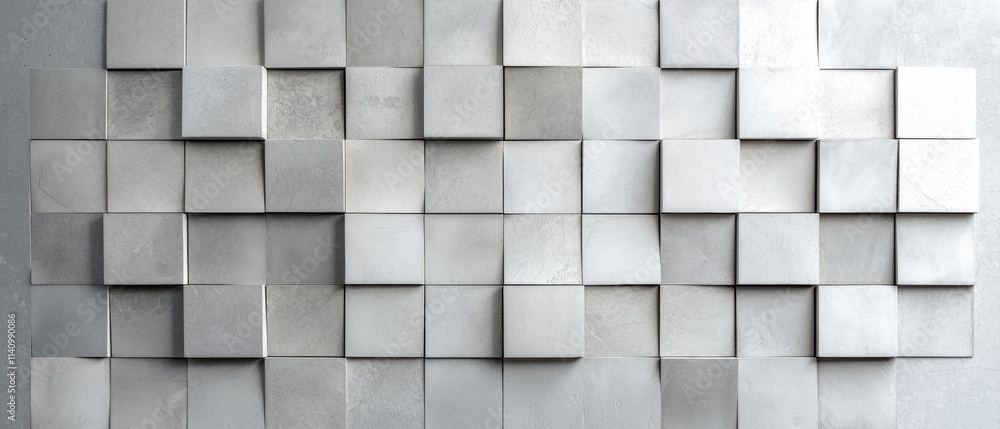 Poster close-up of a wall made up of small square tiles arranged in a grid-like pattern. the tiles are whit