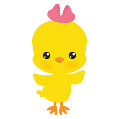 Cute Easter chick vector cartoon illustration