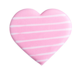 Delicious heart shaped cookie isolated on white. Valentine's Day