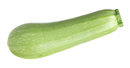 One fresh ripe zucchini isolated on white