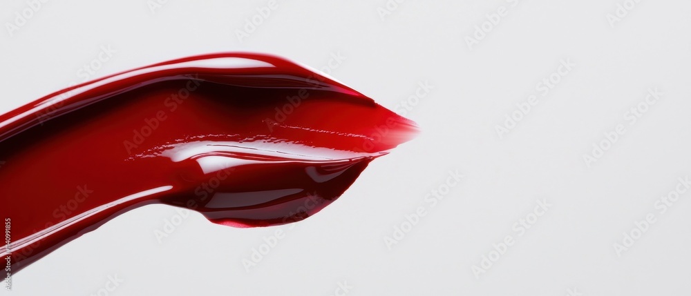 Poster close-up of a red liquid, which appears to be dripping down from the top left corner of the image. t