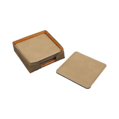 Colorful leather table mats. isolated png background.