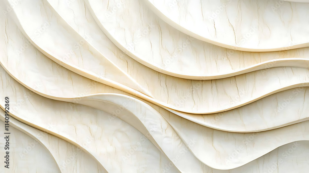 Aufkleber white and cream marble pattern, swirling lines in soft pastel tones, texture for an elegant backgrou