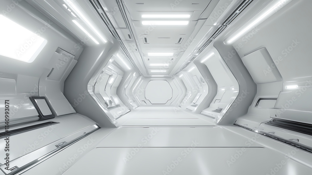 Poster white background 3d room light abstract space technology tunnel stage floor, empty white future 3d n