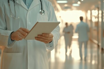 a doctor using a tablet