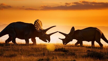 Fototapeta premium animal fighting in savanah 