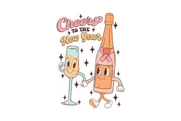 Cheers to the new year, Happy New Year Sublimation T Shirt Design