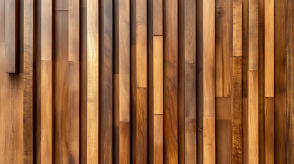 Fototapeta premium Wooden wall made of vertical panels, line slats made of wood for a modern interior