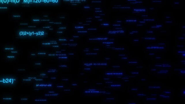 Mathematical Math formulas and equations Molecular digital made of binary code background. calculations functions equations elements, numbers equations Chemistry Science teaching math equation formula