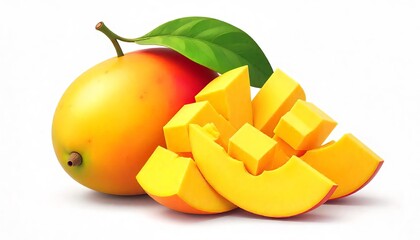 Freshly Sliced Mango with Vibrant Colors