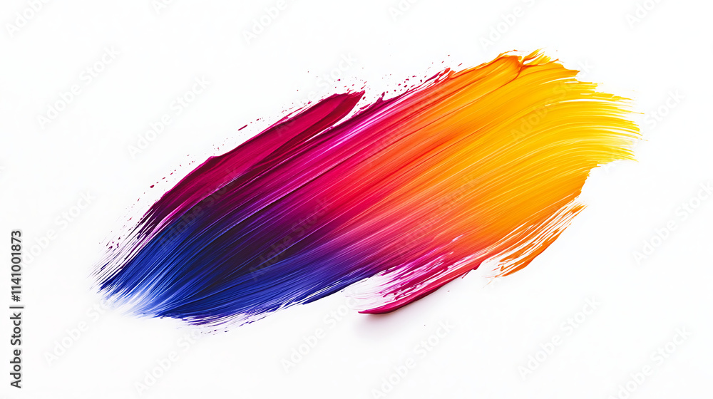 Aufkleber one single colorful gradient abstract smear smudge brush stroke isolated on white background