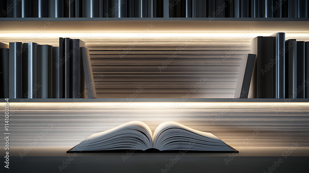 Poster open book with glowing pages, symbolizing effective learning and education, the image captures the e