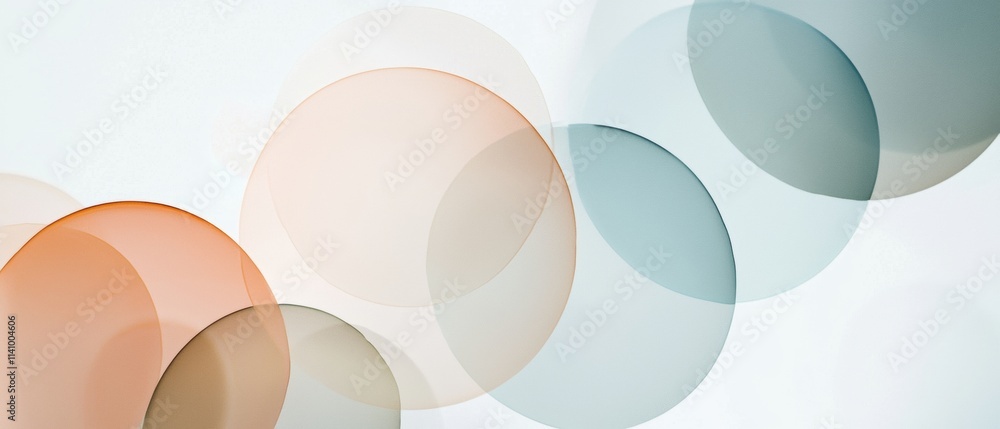 Fototapete abstract digital art piece with a white background. it features multiple overlapping circles of diff
