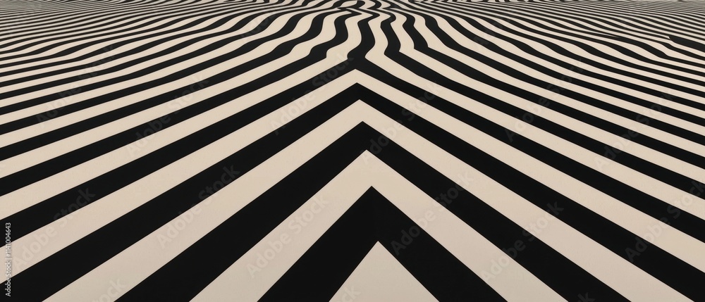 Poster abstract geometric pattern with a black and white color scheme. the pattern is made up of multiple d