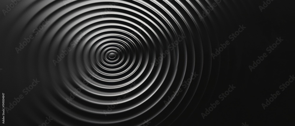 Poster black and white abstract background with a spiral design in the center. the spiral is made up of mul