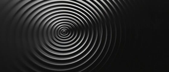 Black and white abstract background with a spiral design in the center. the spiral is made up of multiple concentric circles that are arranged in a way that creates a sense of depth and dimension.