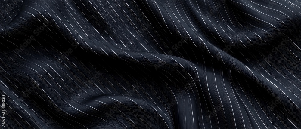 Aufkleber close-up of a black fabric with a diagonal striped pattern. the stripes are evenly spaced and run di