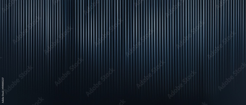 Poster dark blue background with vertical lines running horizontally across it. the lines are evenly spaced
