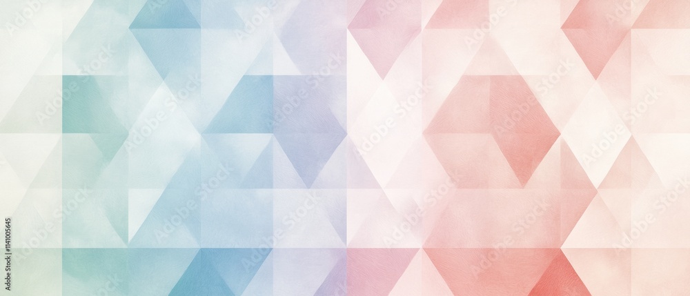 Aufkleber abstract geometric pattern made up of multiple overlapping triangles in different shades of pink, bl