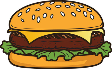 Vector Illustration of a Delicious Burger 