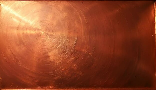 Close-up of a textured copper metal surface with circular patterns