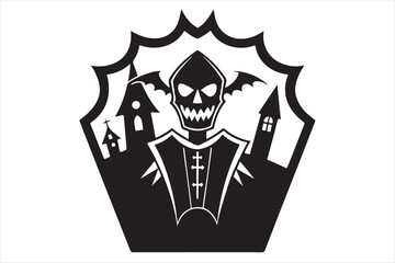 A  Halloween Black and White Silhouette