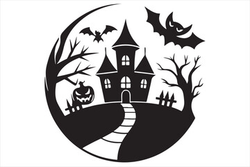 A  Halloween Black and White Silhouette