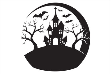 A  Halloween Black and White Silhouette