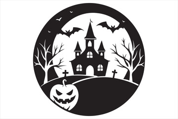 A  Halloween Black and White Silhouette