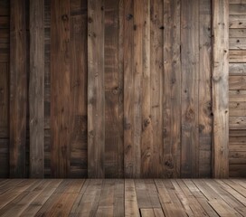 Naklejka premium Rustic wooden wall backdrop with weathered texture, photography backdrop, shadow
