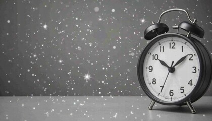 A Minimalist Clock Counting Down To Midnight On New Year’s Eve With A Subtle 2025 Overlay