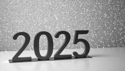 A Minimalist Clock Counting Down To Midnight On New Year’s Eve With A Subtle 2025 Overlay