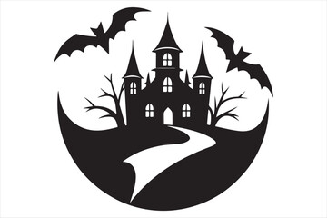 A  Halloween Black and White Silhouette