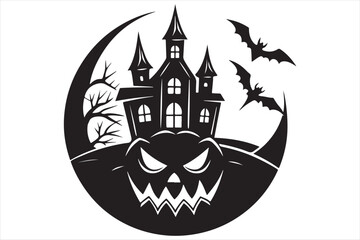 A  Halloween Black and White Silhouette