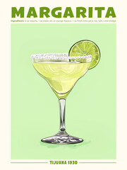 Margarita Cocktail Poster Tijuana 1930
