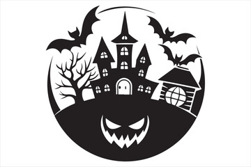 A  Halloween Black and White Silhouette