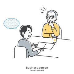 男性のアドバイザーに相談する年配の男性