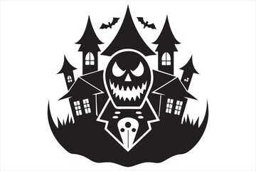 A  Halloween Black and White Silhouette