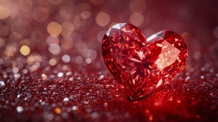 A Sparkling Red Gemstone Heart Shaped Jewel