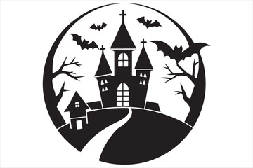 A  Halloween Black and White Silhouette