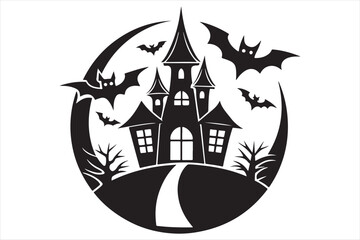 A  Halloween Black and White Silhouette