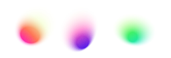 Fluid shapes with gradient aura and blurred color effect. Abstract elements with smooth transitions. Flat vector illustration isolated on white background.

