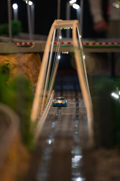 Scalextric modelling cars hobby in a mountain