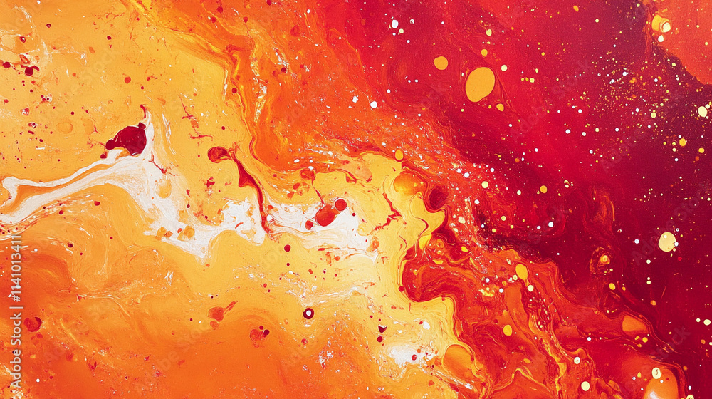 Aufkleber vibrant lava texture with red and orange splashes in abstract formation. generative ai