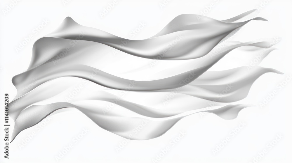 Poster Abstract Gray Fabric Flowing in the Wind: A Study in Movement and Texture