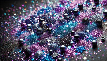 purple-blue glitter on a dark background