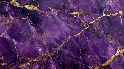 Elegant purple marble with golden veins creating a luxurious backdrop. Generative AI